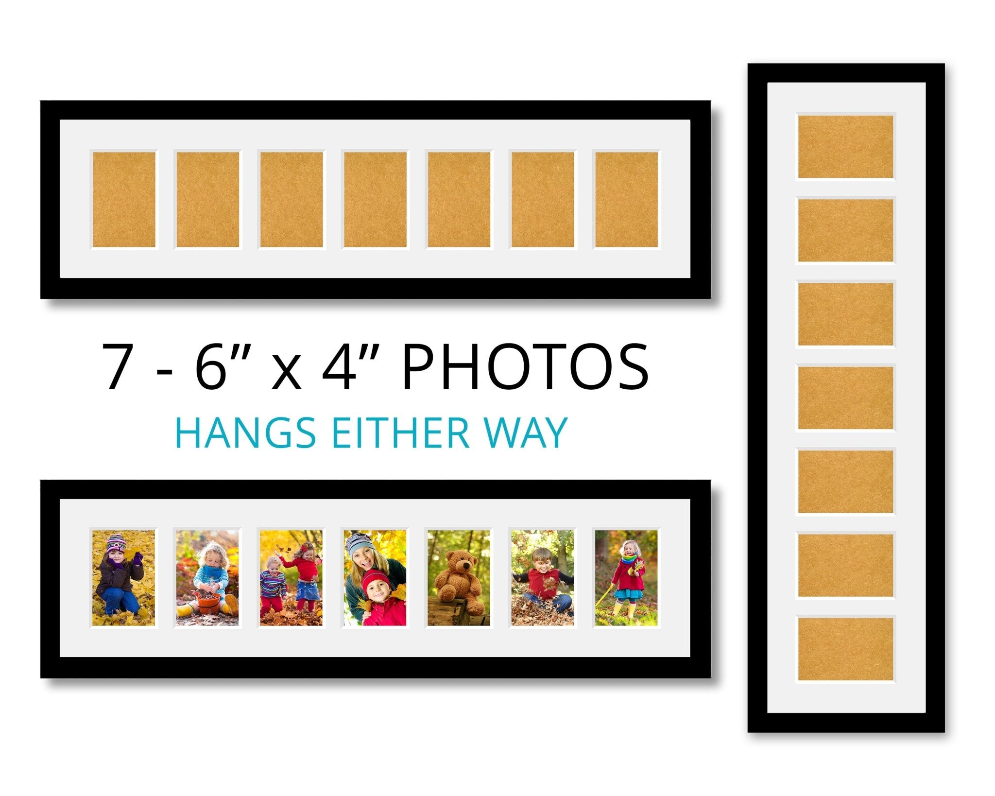 Multi Photo Picture Frame to hold 3 4 x 6 Photos in a Black