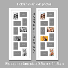 Load image into Gallery viewer, Large Multi Photo Picture Frame for 12 4&quot; x 6&quot; Photos in a White Frame - Multi Photo Frames
