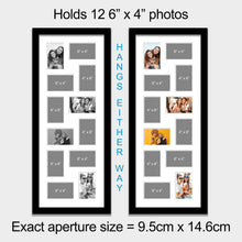 Load image into Gallery viewer, Large Multi Photo Picture Frame for 12 6&quot; x 4&quot; Photos in a Black Wood Frame - Multi Photo Frames
