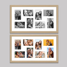 Load image into Gallery viewer, Multi Photo Frame to Hold 8 - 6&quot;x4&quot; photos in an Oak Veneer Frame - Multi Photo Frames
