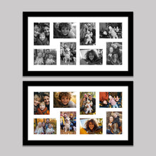 Load image into Gallery viewer, Multi Photo Frame to Hold 8 - 7&quot;x5&quot; photos in a Black Wood Frame - Multi Photo Frames
