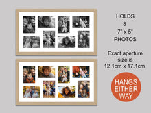 Load image into Gallery viewer, Multi Photo Frame to Hold 8 - 7&quot;x5&quot; photos in an Oak Veneer Frame - Multi Photo Frames
