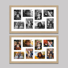 Load image into Gallery viewer, Multi Photo Frame to Hold 8 - 7&quot;x5&quot; photos in an Oak Veneer Frame - Multi Photo Frames
