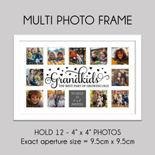 Load image into Gallery viewer, Multi Photo Picture Frame for 12 Photos | Grandkids Picture Frame in White Wood - Multi Photo Frames
