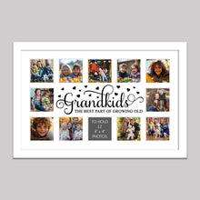 Load image into Gallery viewer, Multi Photo Picture Frame for 12 Photos | Grandkids Picture Frame in White Wood - Multi Photo Frames
